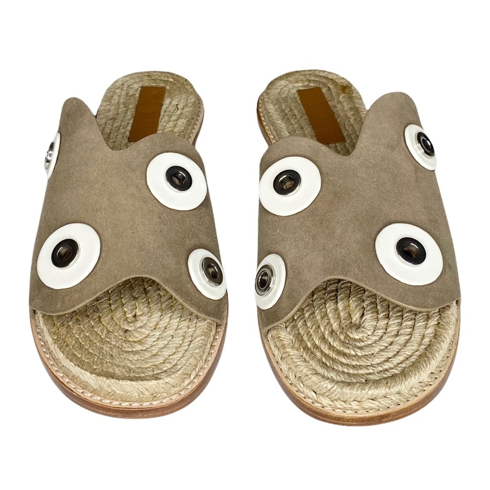 new Mercedes Castillo ✪ Oversized Metal Hardware Sandals Sandal ✪ Natural Suede - Picture 9 of 16